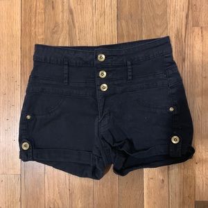 Black High Rise Shorts